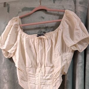 Scarlet Darkness XL Cream Puff Sleeve Top NWT